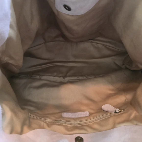 Banana Republic Suede HOBO Bag With Wooden Handles - Picture 12 of 14